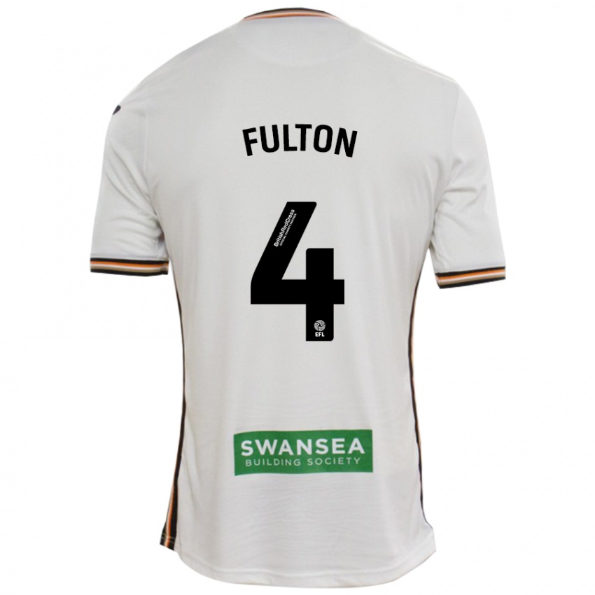 Niño Camiseta Jay Fulton #4 Blanco 1ª Equipación 2024/25 La Camisa Chile