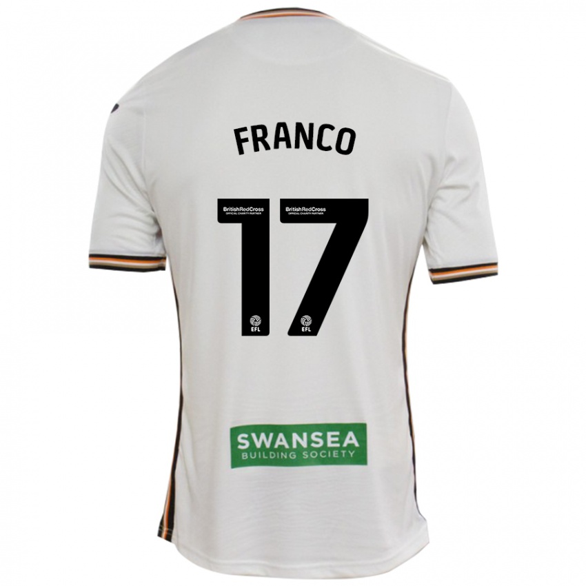 Niño Camiseta Gonçalo Franco #17 Blanco 1ª Equipación 2024/25 La Camisa Chile