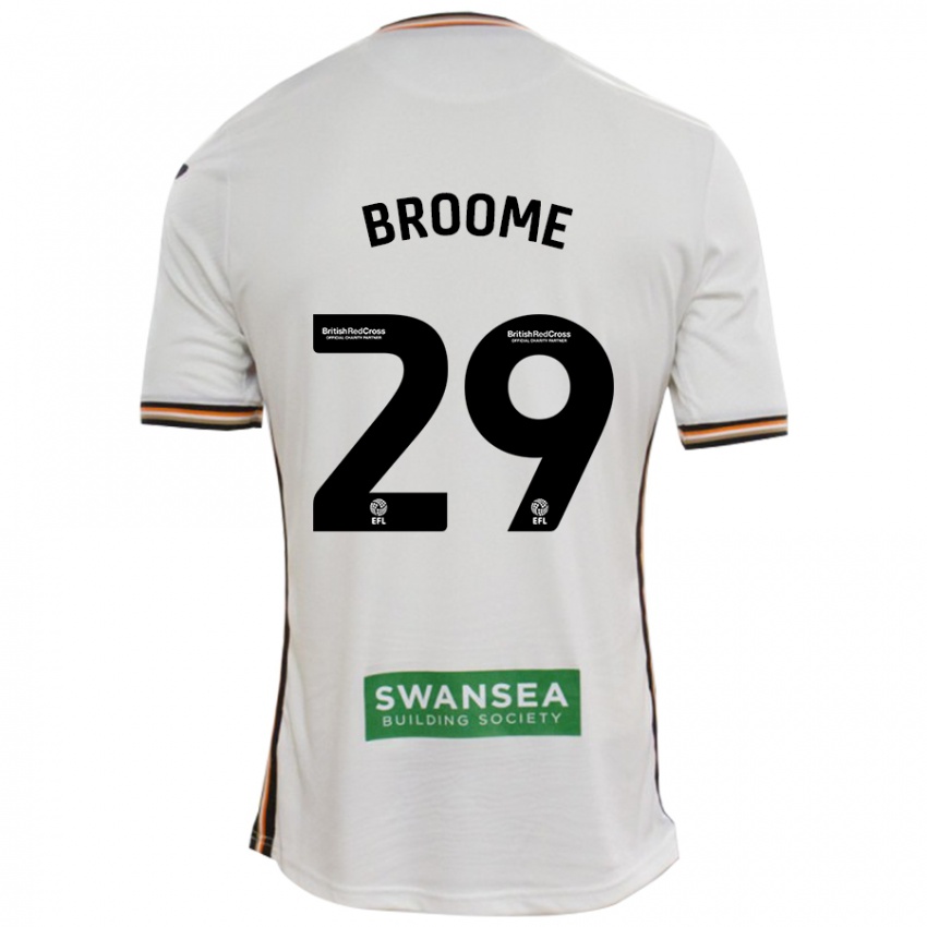 Niño Camiseta Nathan Broome #29 Blanco 1ª Equipación 2024/25 La Camisa Chile