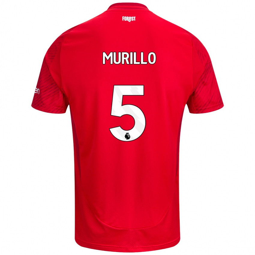 Niño Camiseta Murillo #5 Rojo Blanco 1ª Equipación 2024/25 La Camisa Chile