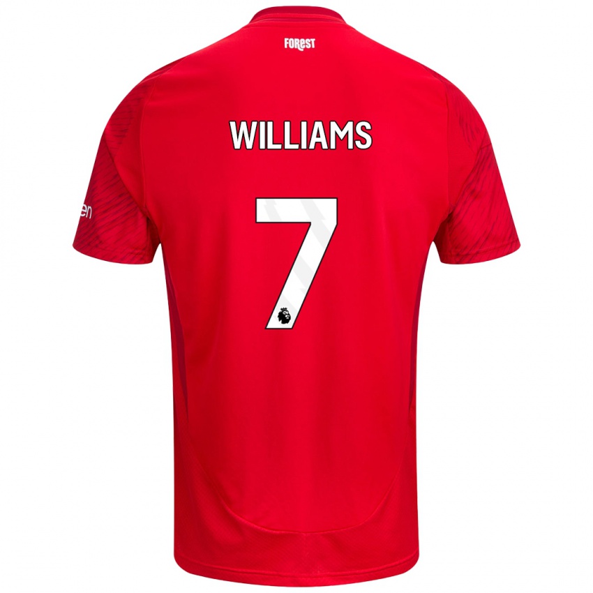 Niño Camiseta Neco Williams #7 Rojo Blanco 1ª Equipación 2024/25 La Camisa Chile