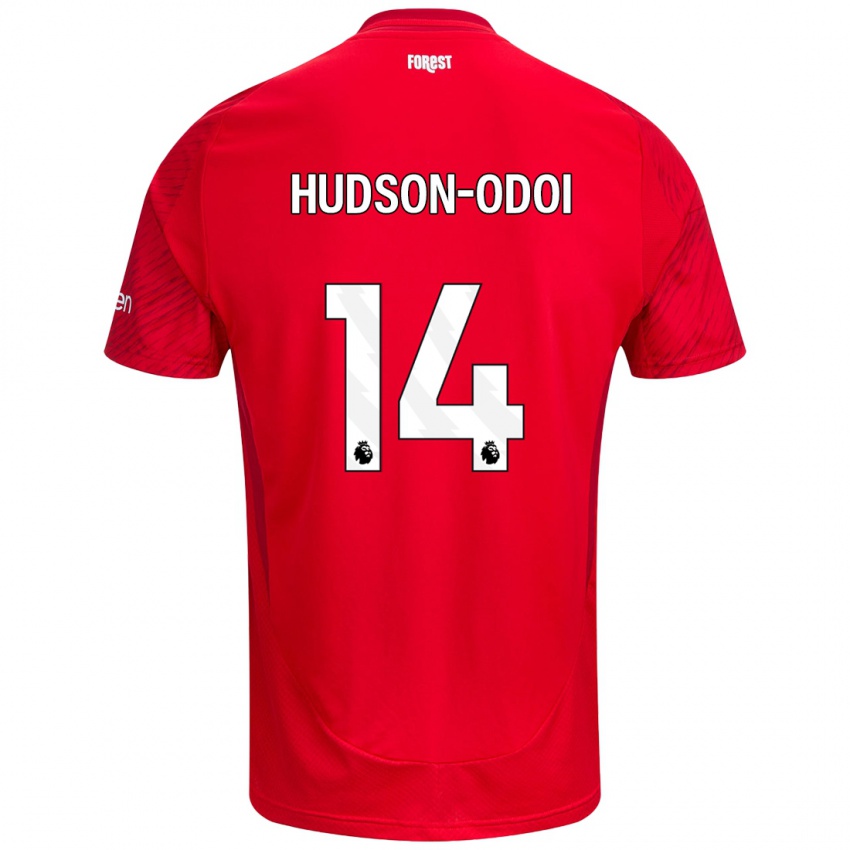 Niño Camiseta Callum Hudson-Odoi #14 Rojo Blanco 1ª Equipación 2024/25 La Camisa Chile