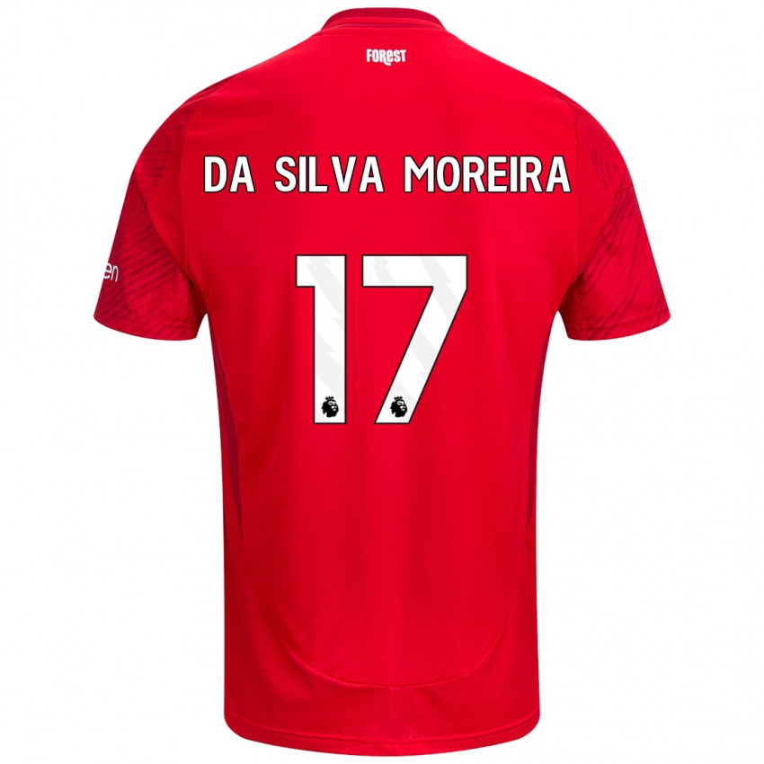 Niño Camiseta Eric Da Silva Moreira #17 Rojo Blanco 1ª Equipación 2024/25 La Camisa Chile