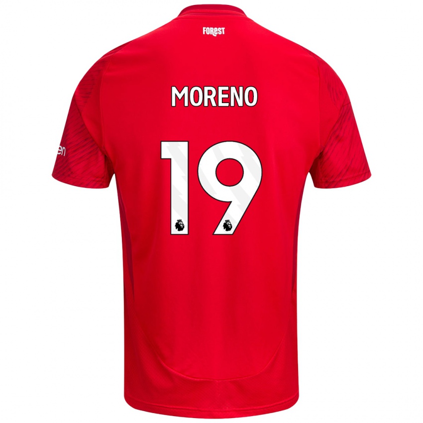 Niño Camiseta Álex Moreno #19 Rojo Blanco 1ª Equipación 2024/25 La Camisa Chile