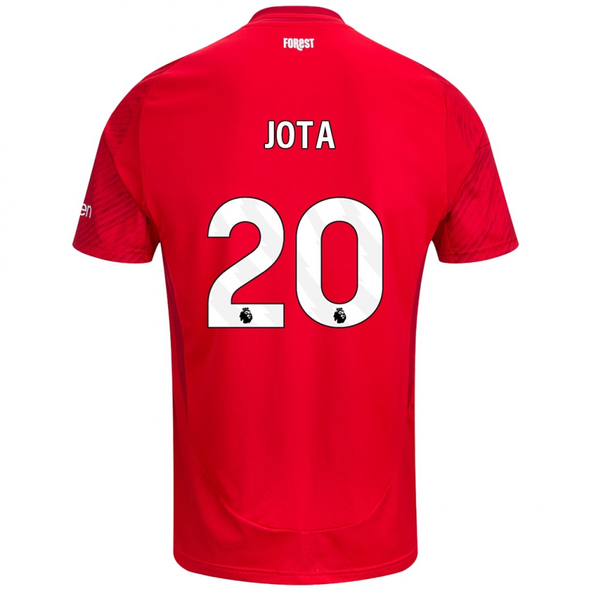 Niño Camiseta Jota Silva #20 Rojo Blanco 1ª Equipación 2024/25 La Camisa Chile