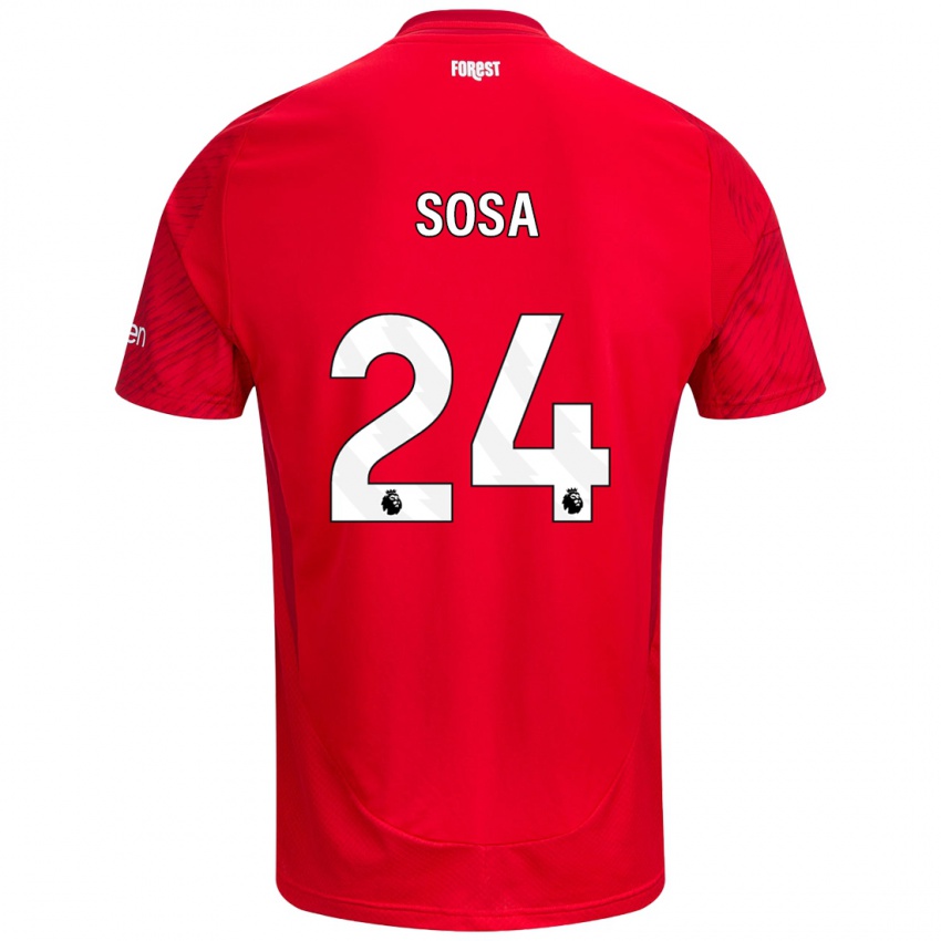 Niño Camiseta Ramón Sosa #24 Rojo Blanco 1ª Equipación 2024/25 La Camisa Chile