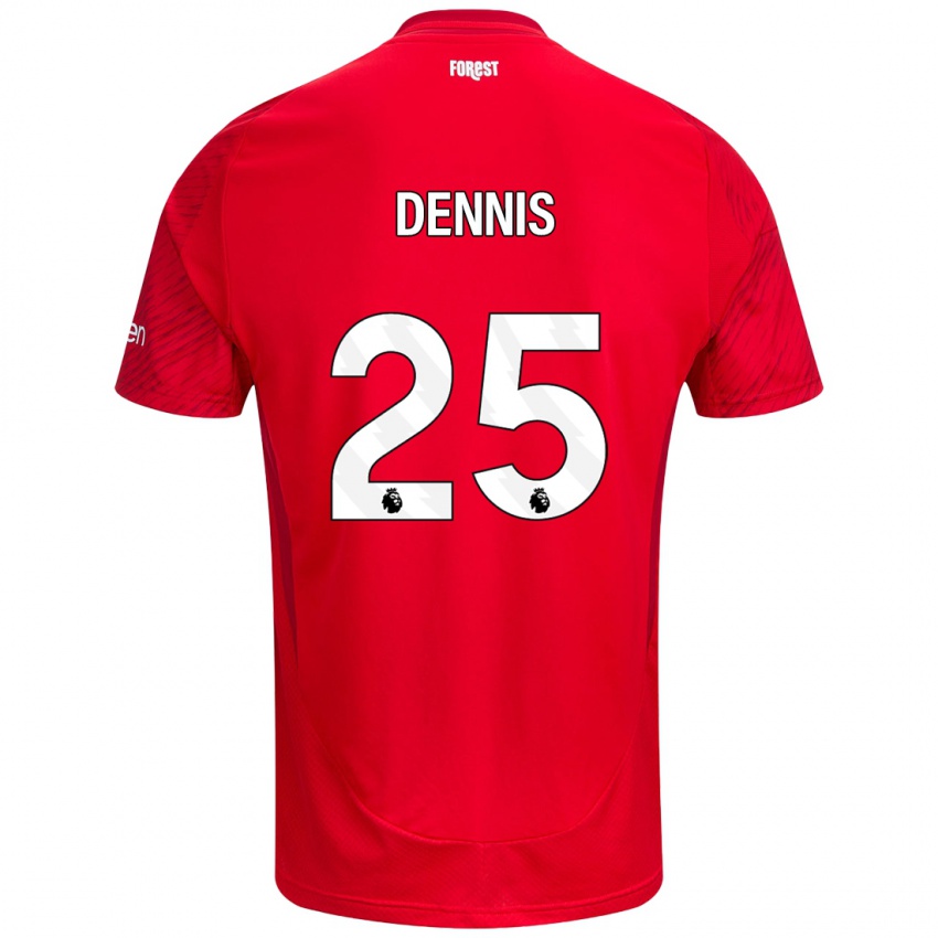 Niño Camiseta Emmanuel Dennis #25 Rojo Blanco 1ª Equipación 2024/25 La Camisa Chile