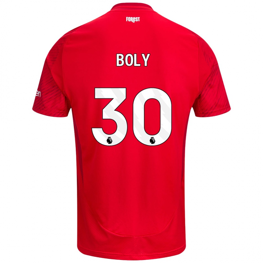 Niño Camiseta Willy Boly #30 Rojo Blanco 1ª Equipación 2024/25 La Camisa Chile