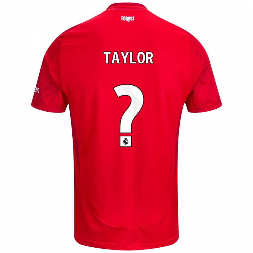 Niño Camiseta Dale Taylor #0 Rojo Blanco 1ª Equipación 2024/25 La Camisa Chile