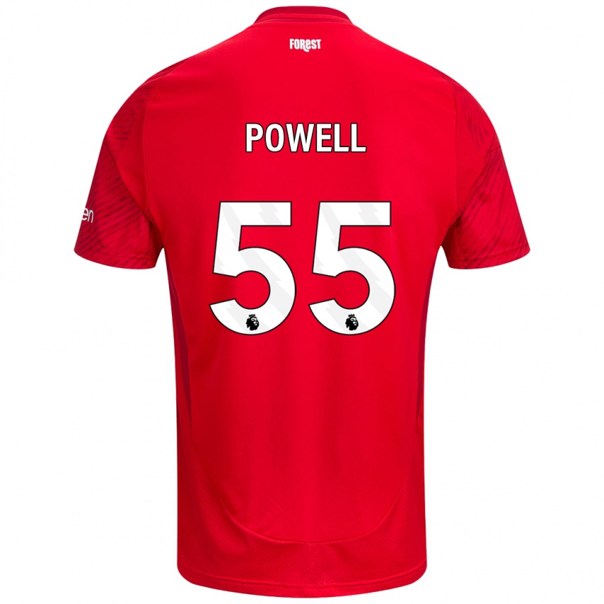 Niño Camiseta Josh Powell #55 Rojo Blanco 1ª Equipación 2024/25 La Camisa Chile