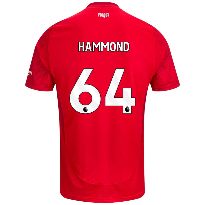 Niño Camiseta Ben Hammond #64 Rojo Blanco 1ª Equipación 2024/25 La Camisa Chile