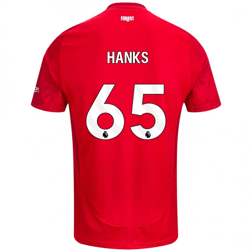 Niño Camiseta Justin Hanks #65 Rojo Blanco 1ª Equipación 2024/25 La Camisa Chile