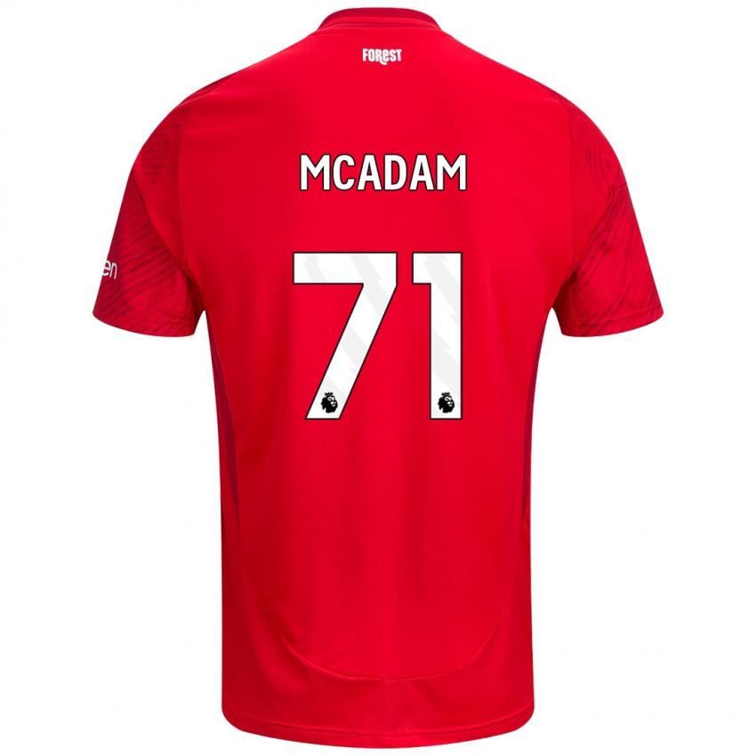 Niño Camiseta Kyle Mcadam #71 Rojo Blanco 1ª Equipación 2024/25 La Camisa Chile