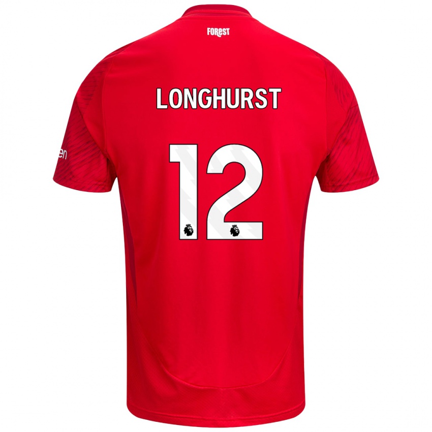 Niño Camiseta Kate Longhurst #12 Rojo Blanco 1ª Equipación 2024/25 La Camisa Chile