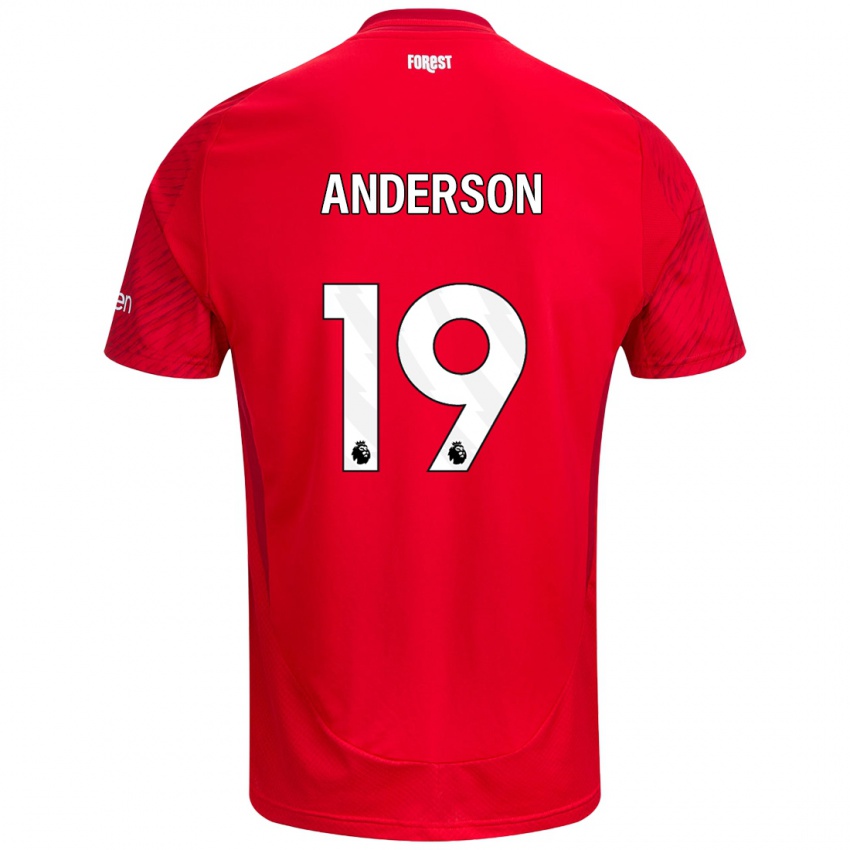 Niño Camiseta Becky Anderson #19 Rojo Blanco 1ª Equipación 2024/25 La Camisa Chile