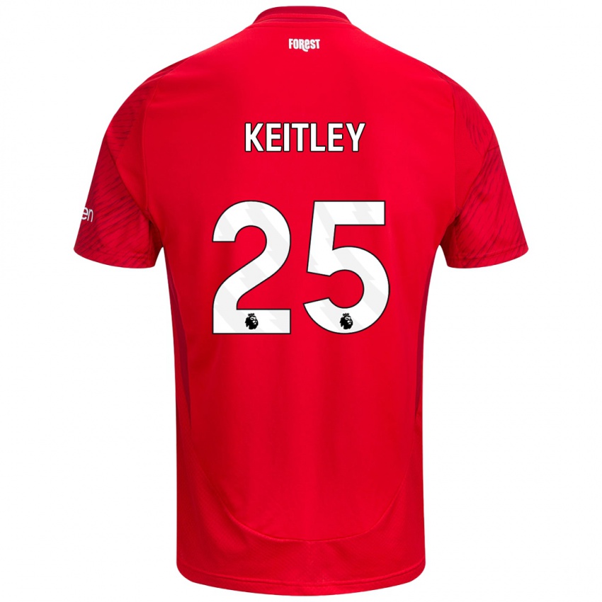 Niño Camiseta Alice Keitley #25 Rojo Blanco 1ª Equipación 2024/25 La Camisa Chile