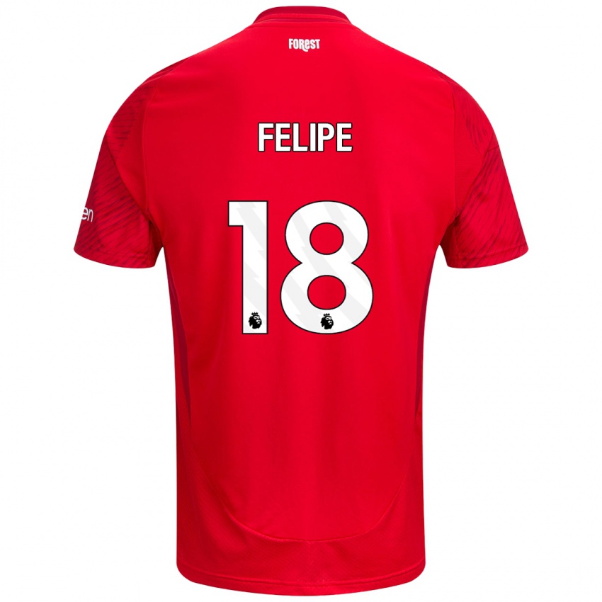 Niño Camiseta Felipe #18 Rojo Blanco 1ª Equipación 2024/25 La Camisa Chile