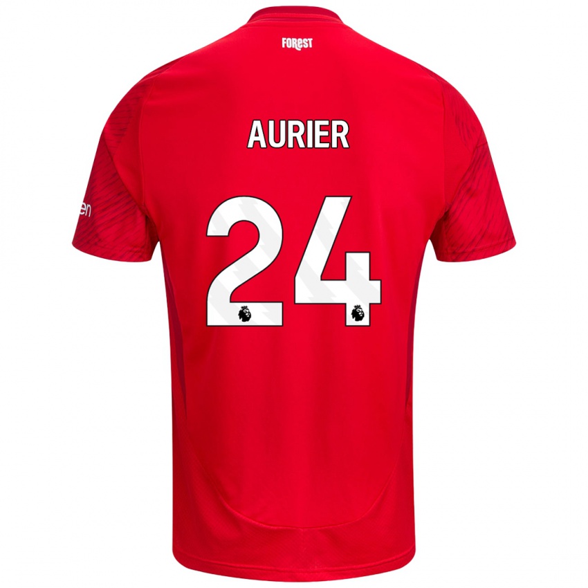 Niño Camiseta Serge Aurier #24 Rojo Blanco 1ª Equipación 2024/25 La Camisa Chile