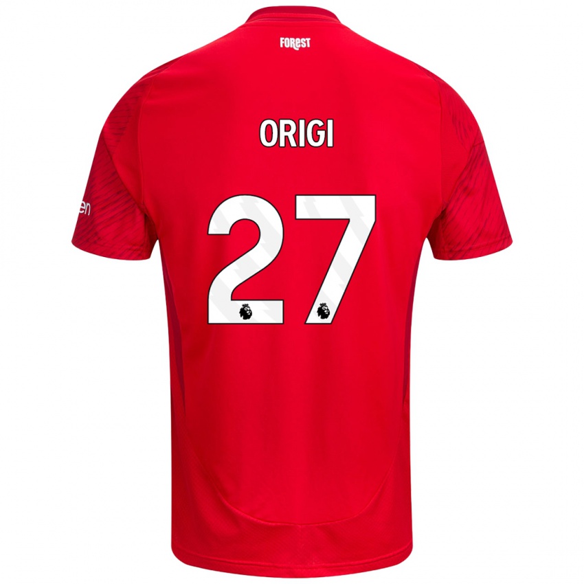 Niño Camiseta Divock Origi #27 Rojo Blanco 1ª Equipación 2024/25 La Camisa Chile