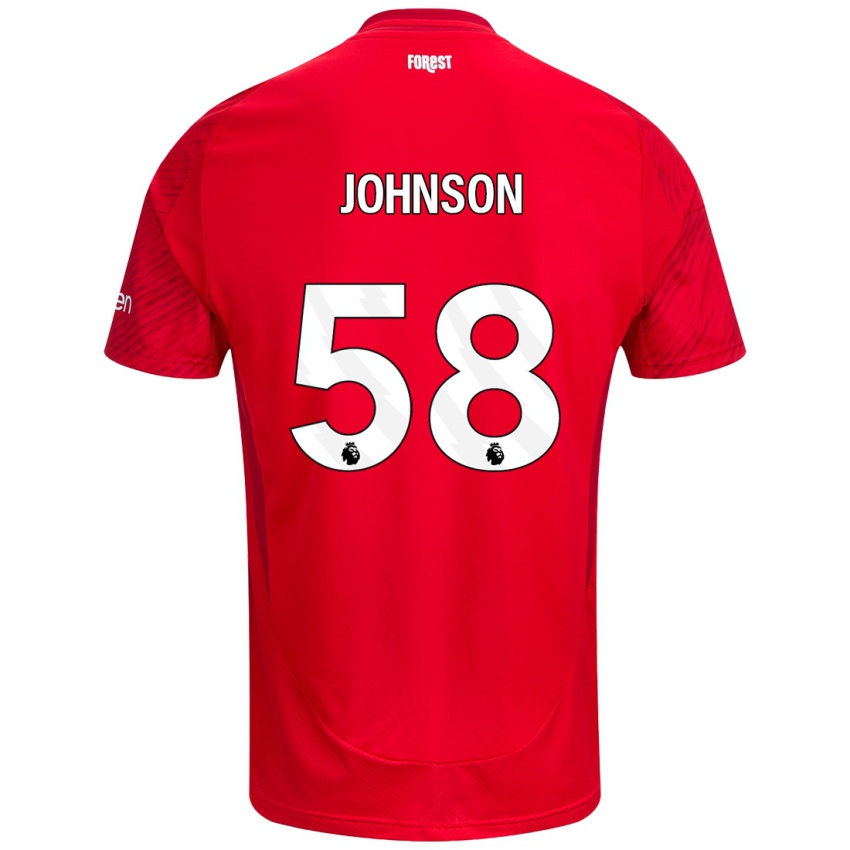 Niño Camiseta Pharrell Johnson #58 Rojo Blanco 1ª Equipación 2024/25 La Camisa Chile