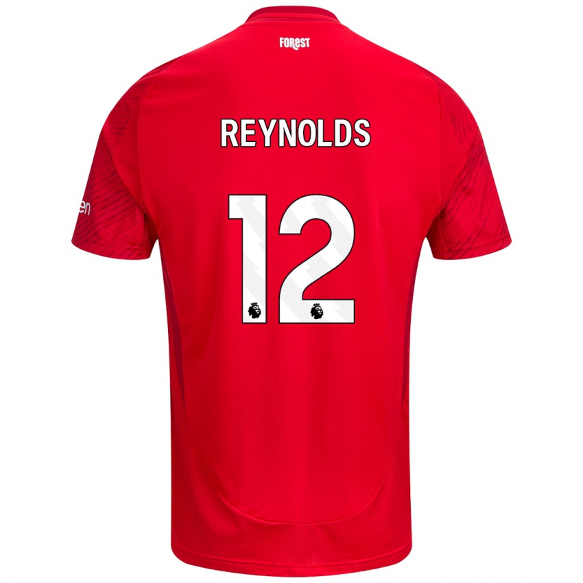 Niño Camiseta Niamh Reynolds #12 Rojo Blanco 1ª Equipación 2024/25 La Camisa Chile