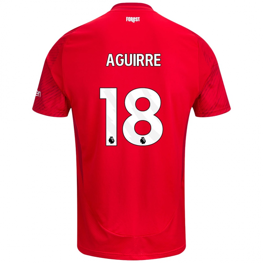 Niño Camiseta Aja Aguirre #18 Rojo Blanco 1ª Equipación 2024/25 La Camisa Chile