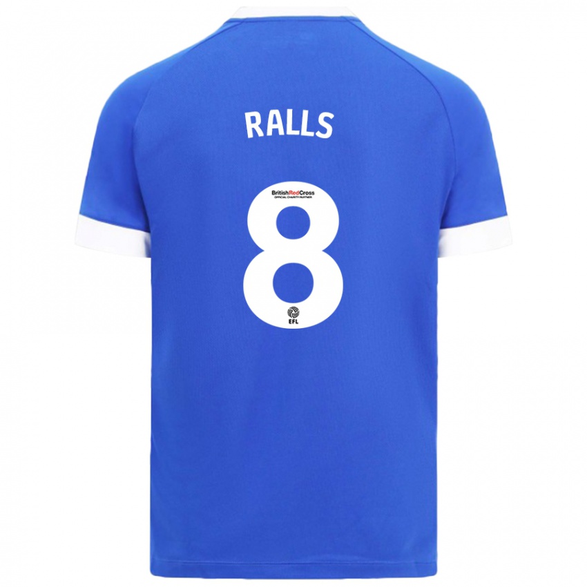 Niño Camiseta Joe Ralls #8 Azul Cielo 1ª Equipación 2024/25 La Camisa Chile