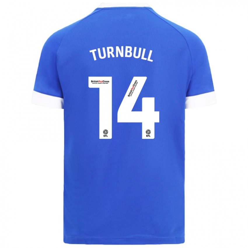 Niño Camiseta David Turnbull #14 Azul Cielo 1ª Equipación 2024/25 La Camisa Chile