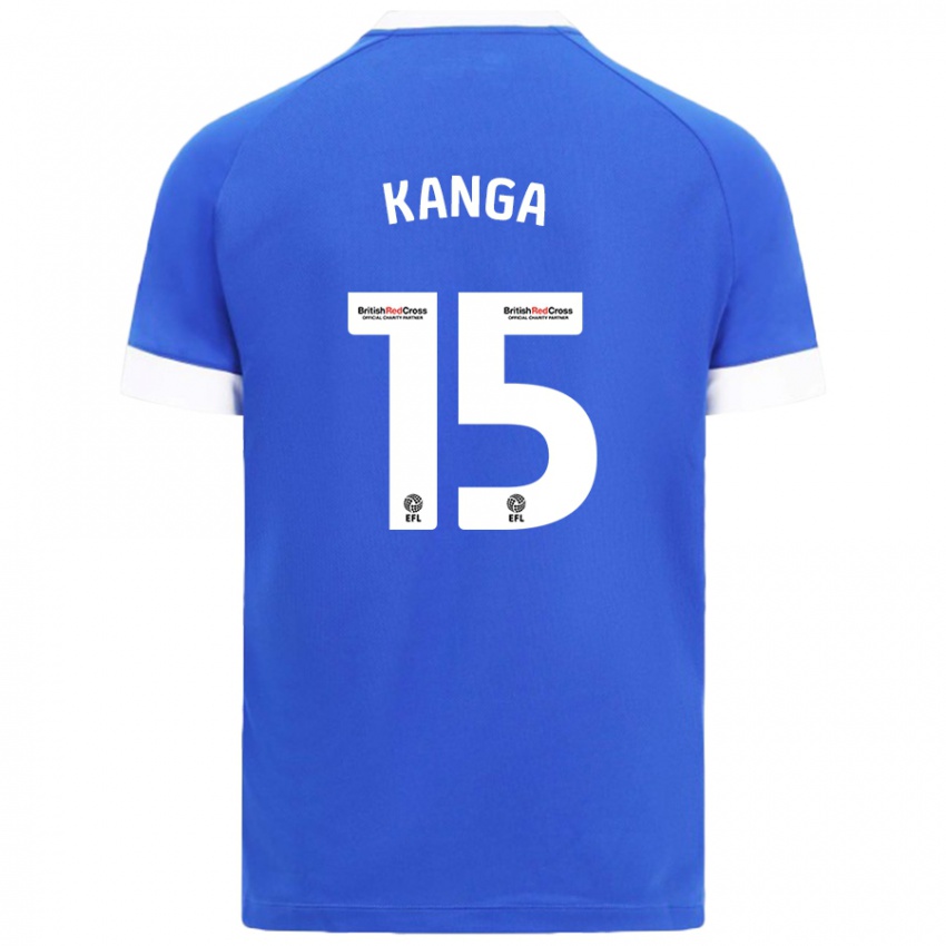 Niño Camiseta Wilfried Kanga #15 Azul Cielo 1ª Equipación 2024/25 La Camisa Chile