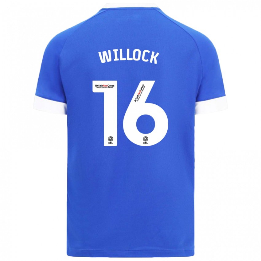 Niño Camiseta Chris Willock #16 Azul Cielo 1ª Equipación 2024/25 La Camisa Chile