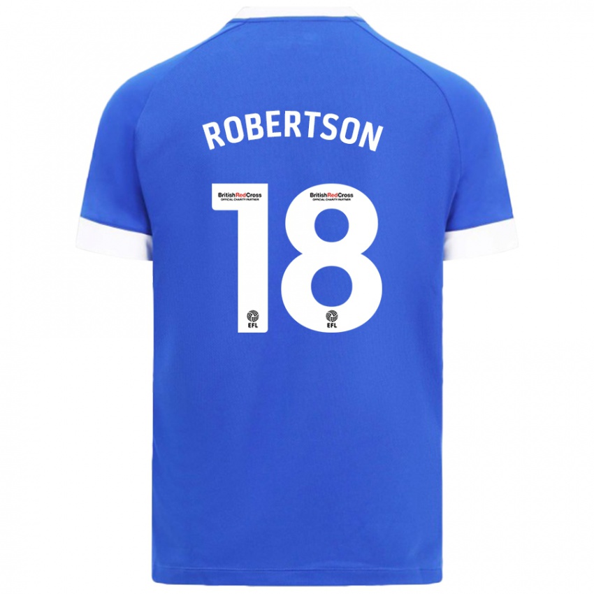 Niño Camiseta Alex Robertson #18 Azul Cielo 1ª Equipación 2024/25 La Camisa Chile