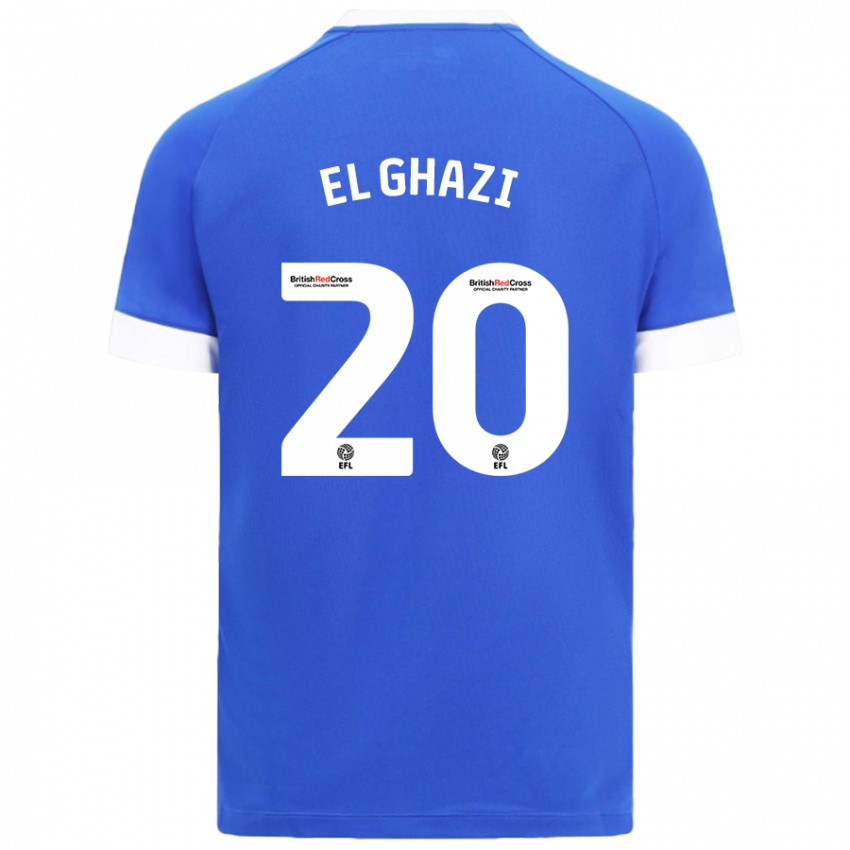 Niño Camiseta Anwar El Ghazi #20 Azul Cielo 1ª Equipación 2024/25 La Camisa Chile