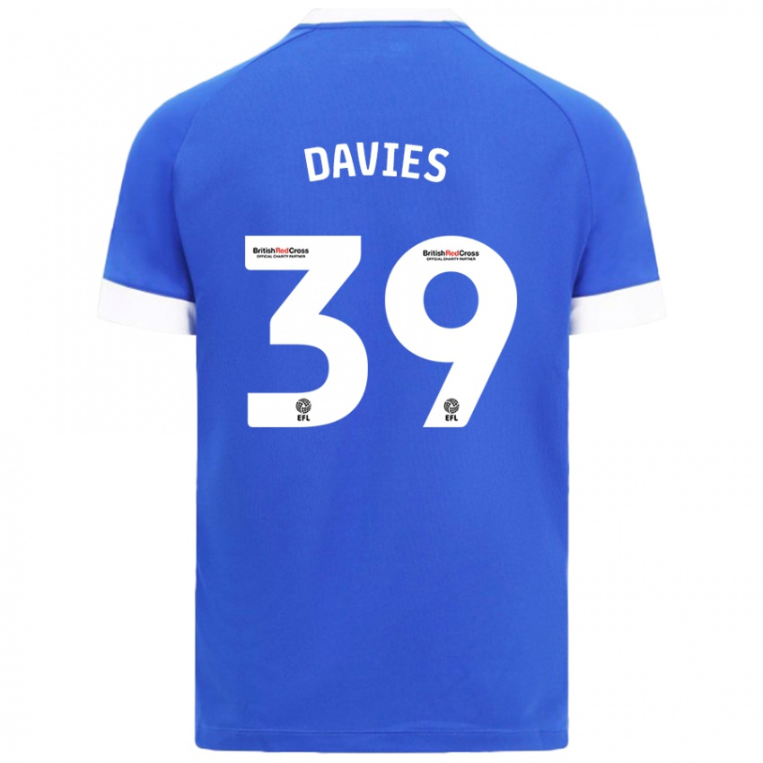 Niño Camiseta Isaak Davies #39 Azul Cielo 1ª Equipación 2024/25 La Camisa Chile