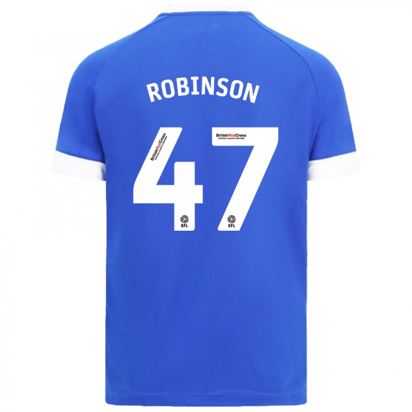 Niño Camiseta Callum Robinson #47 Azul Cielo 1ª Equipación 2024/25 La Camisa Chile