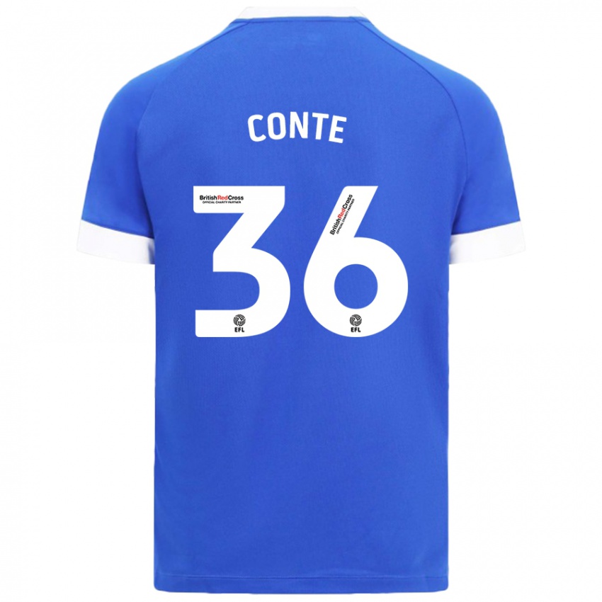 Niño Camiseta Raheem Conte #36 Azul Cielo 1ª Equipación 2024/25 La Camisa Chile