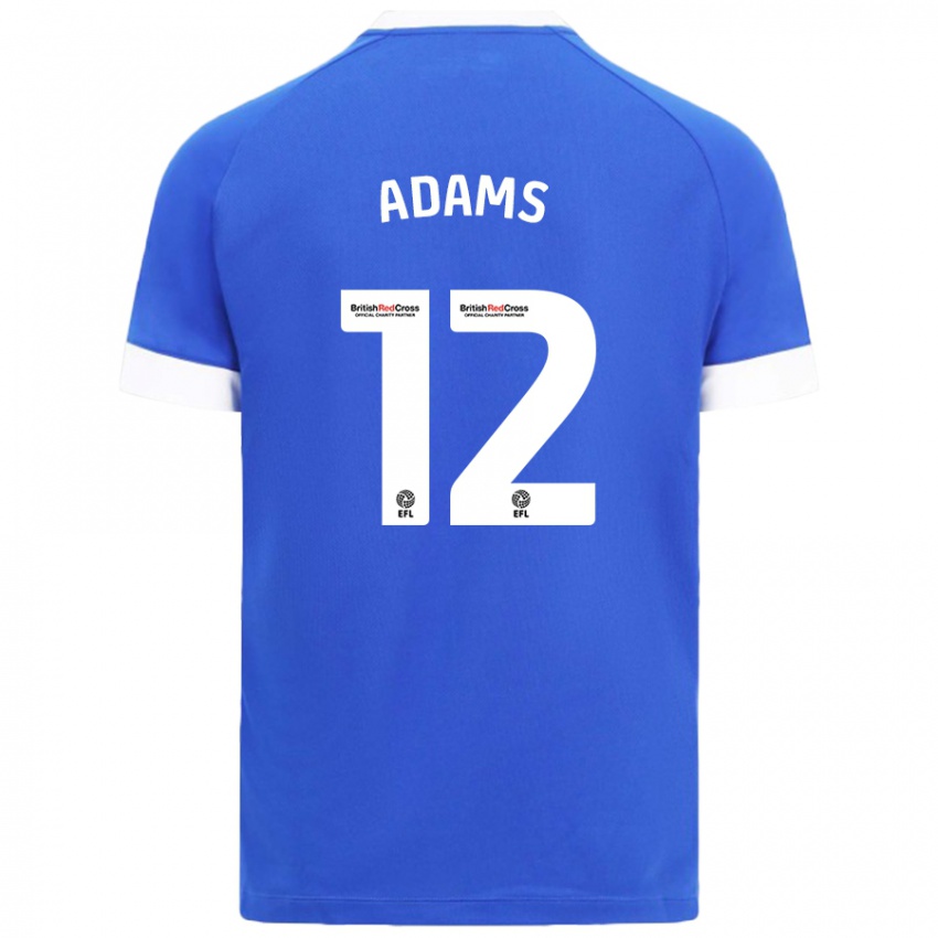 Niño Camiseta Kelly Adams #12 Azul Cielo 1ª Equipación 2024/25 La Camisa Chile