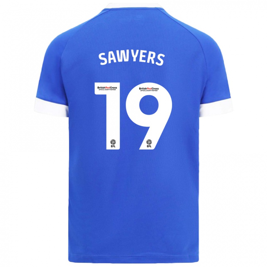 Niño Camiseta Romaine Sawyers #19 Azul Cielo 1ª Equipación 2024/25 La Camisa Chile