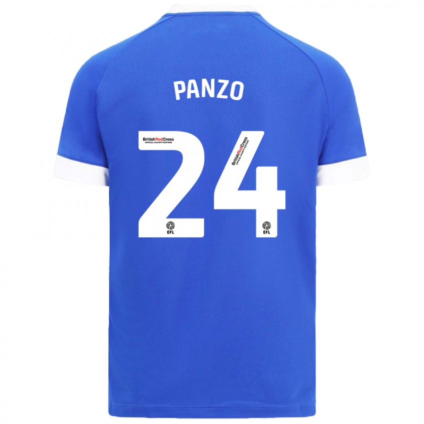 Niño Camiseta Jonathan Panzo #24 Azul Cielo 1ª Equipación 2024/25 La Camisa Chile