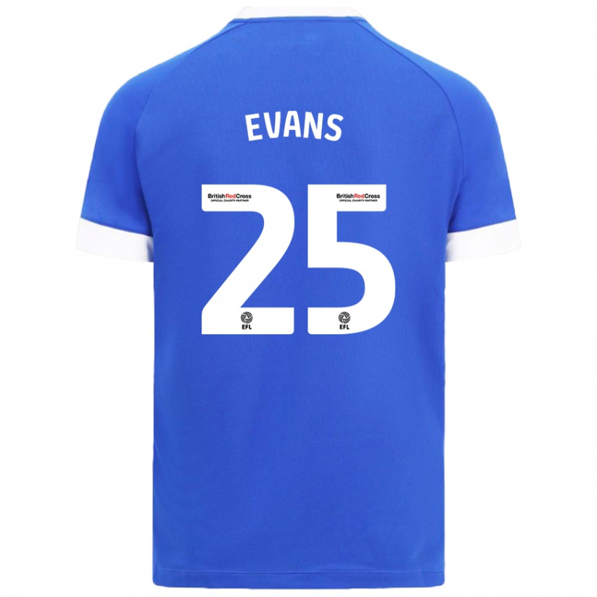 Niño Camiseta Kieron Evans #25 Azul Cielo 1ª Equipación 2024/25 La Camisa Chile