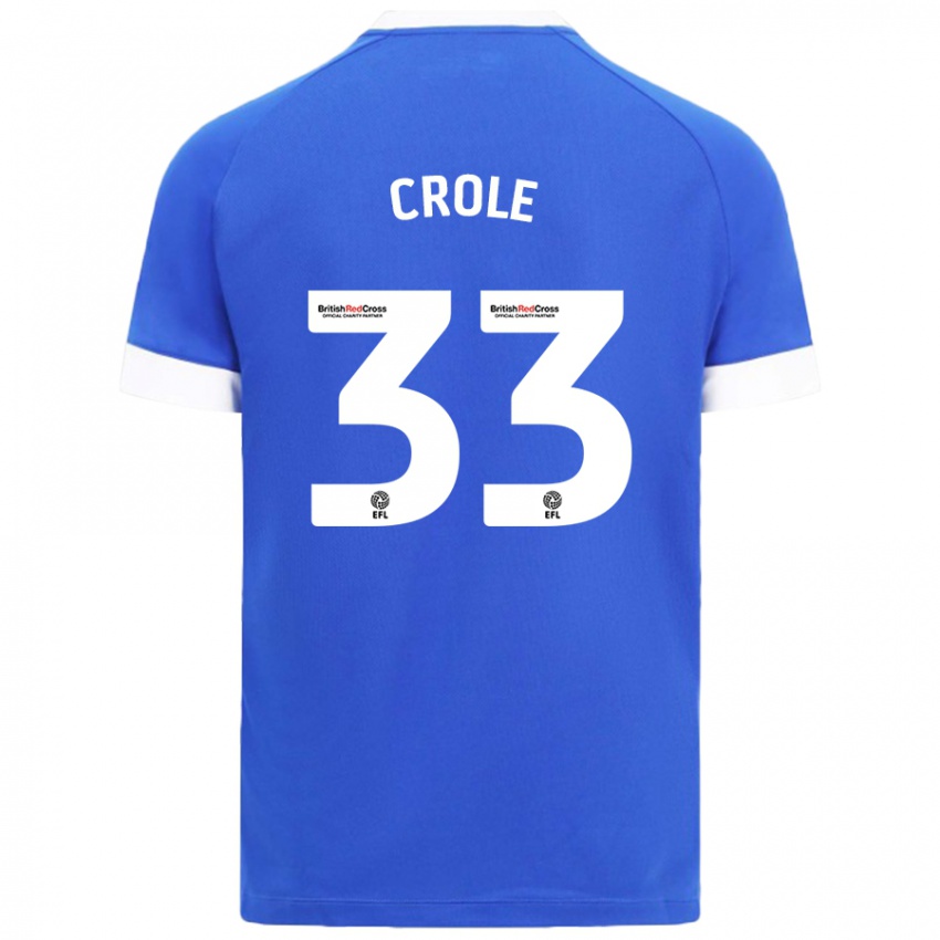 Niño Camiseta James Crole #33 Azul Cielo 1ª Equipación 2024/25 La Camisa Chile