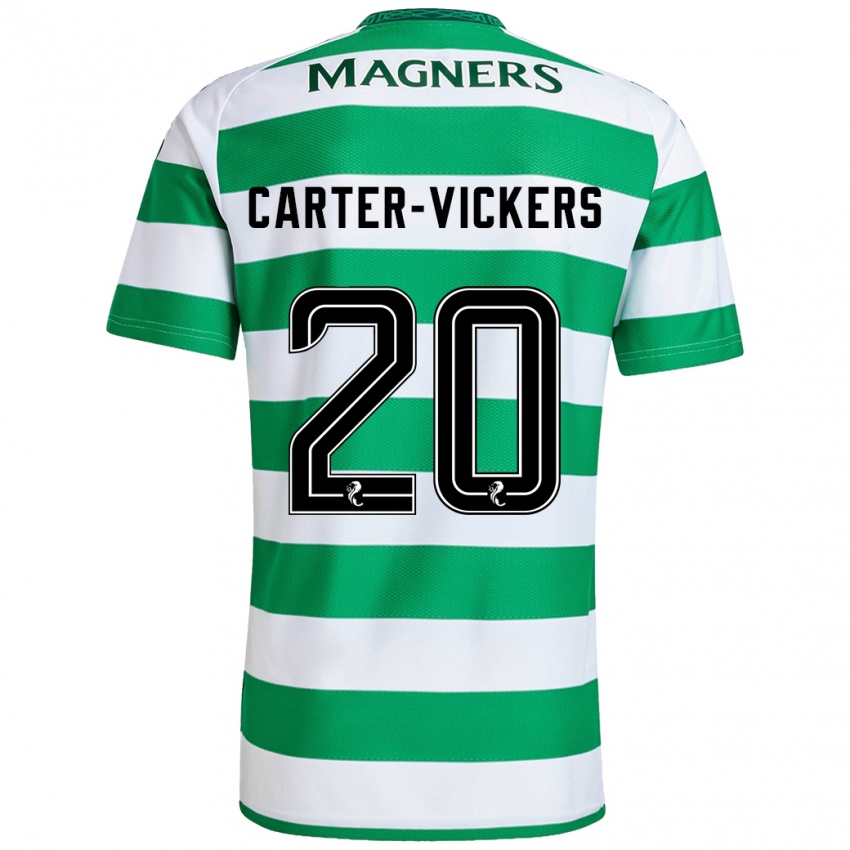 Niño Camiseta Cameron Carter-Vickers #20 Verde Blanco 1ª Equipación 2024/25 La Camisa Chile