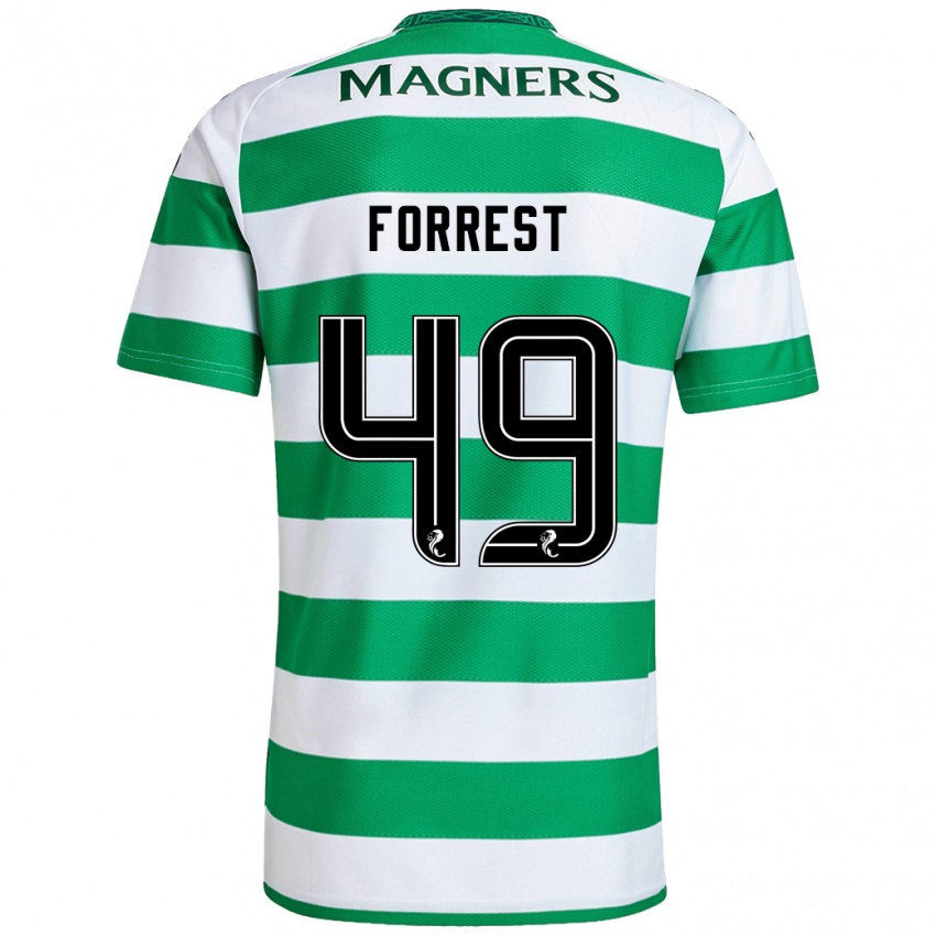 Niño Camiseta James Forrest #49 Verde Blanco 1ª Equipación 2024/25 La Camisa Chile