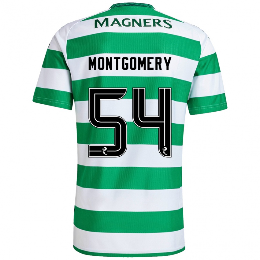 Niño Camiseta Adam Montgomery #54 Verde Blanco 1ª Equipación 2024/25 La Camisa Chile