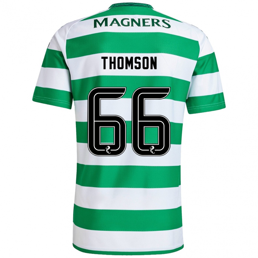 Niño Camiseta Corey Thomson #66 Verde Blanco 1ª Equipación 2024/25 La Camisa Chile