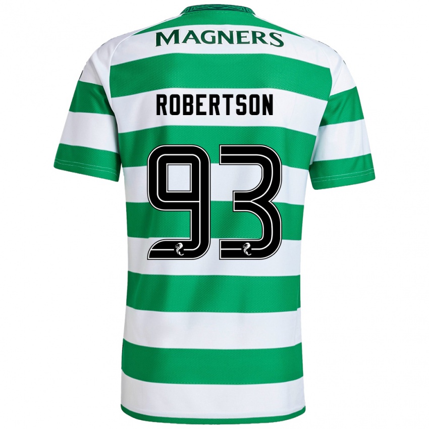 Niño Camiseta Mitchell Robertson #93 Verde Blanco 1ª Equipación 2024/25 La Camisa Chile