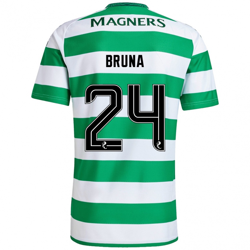 Niño Camiseta Bruna Lourenço #24 Verde Blanco 1ª Equipación 2024/25 La Camisa Chile