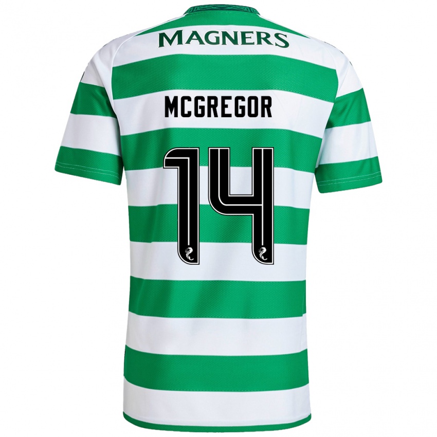 Niño Camiseta Shannon Mcgregor #14 Verde Blanco 1ª Equipación 2024/25 La Camisa Chile