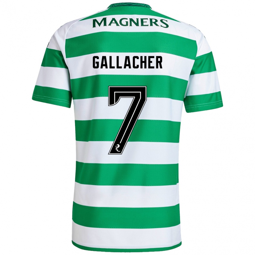 Niño Camiseta Amy Gallacher #7 Verde Blanco 1ª Equipación 2024/25 La Camisa Chile