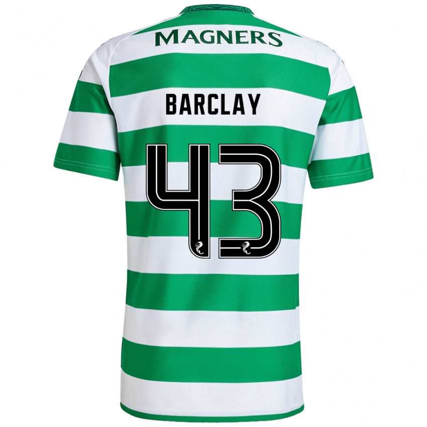 Niño Camiseta Lucy Barclay #43 Verde Blanco 1ª Equipación 2024/25 La Camisa Chile