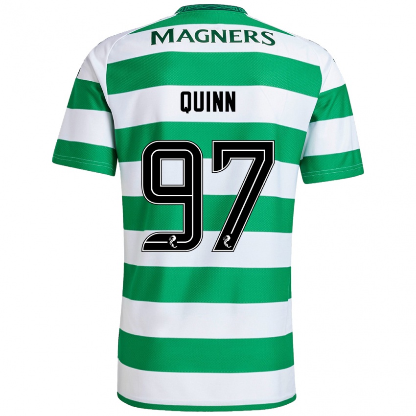 Niño Camiseta Ben Quinn #97 Verde Blanco 1ª Equipación 2024/25 La Camisa Chile